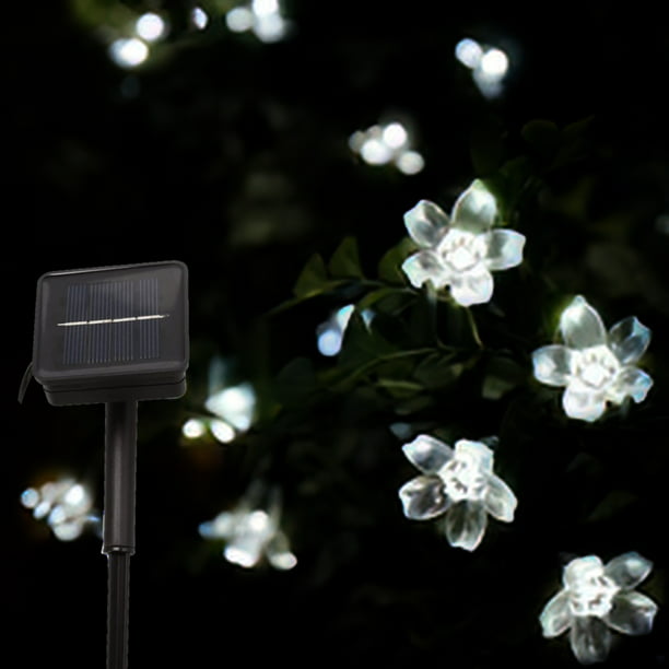 50 Led Solar Flower Fairy String Lights Lamp Cherry Outdoor Garden Wedding Decor